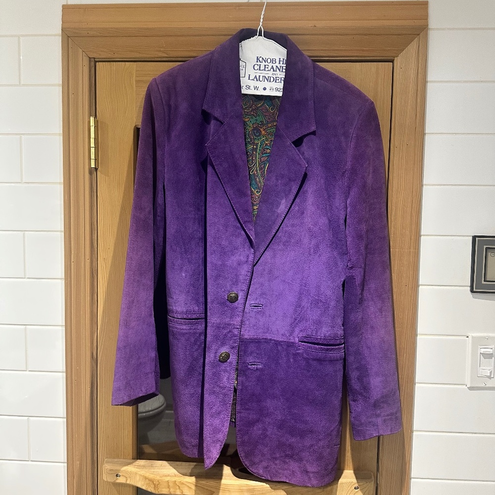 Vintage Global Identity G3 Leather Suede Blazer – Purple – Medium
